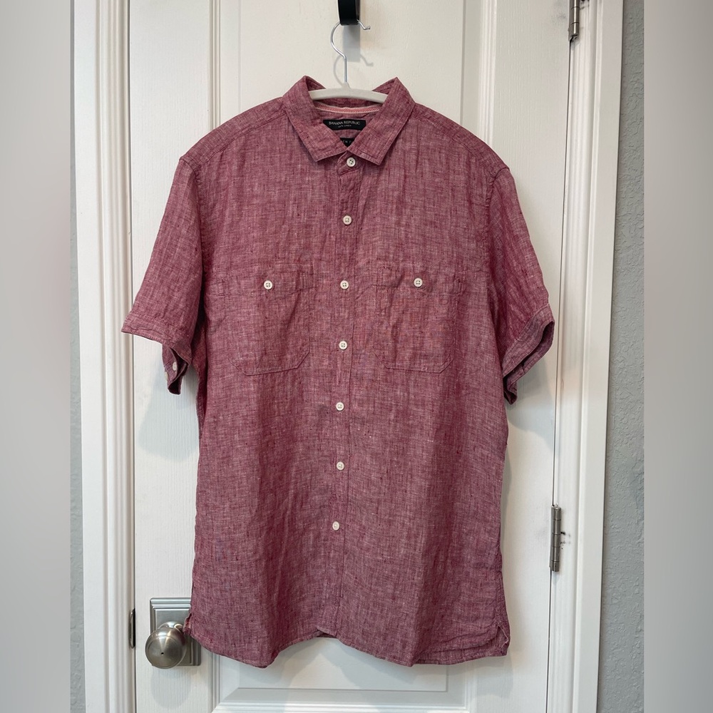 Banana Republic Camden Fit Linen Shirt Size Tall Medium